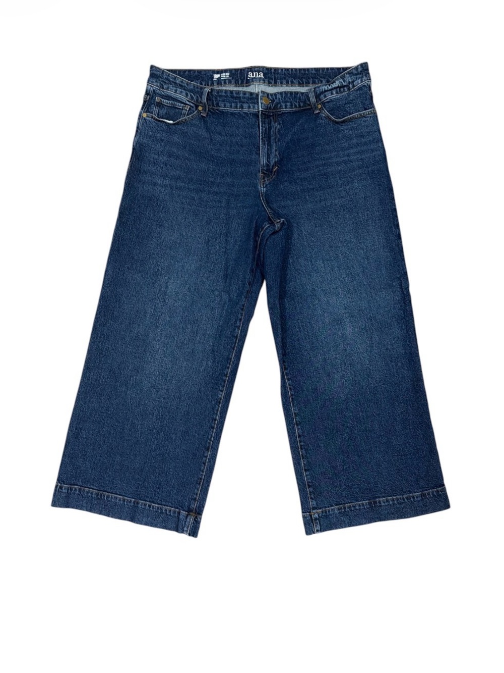 a.n.a. Wide Leg Crop Jeans Women’s 18W Short Dark Wash Stretch Denim